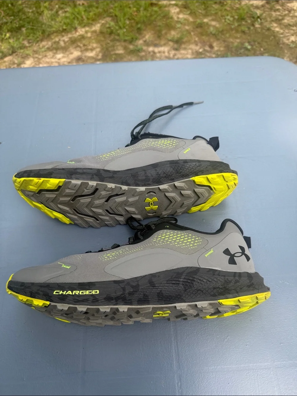 Under Armour Grey with Neon Yellow Accent Men's Running Sneakers